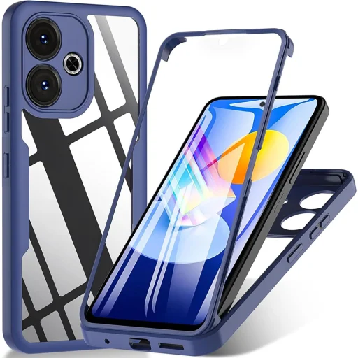  Techsuit - ColorVerse 360 sorozat + Kijelzővédő - Xiaomi Redmi 13 / Poco M6 4G - Kék tok - 1