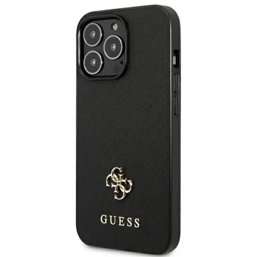 Guess Saffiano 4G Small Metal Logo iPhone 13 Pro / 13 6.1" tok - fekete - 2