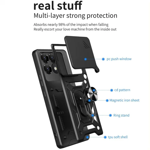  Techsuit - CamShield Sorozat - Xiaomi Poco F6 Pro - Zöld tok - 2