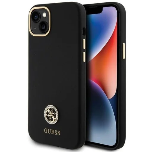 Guess Szilikon Logo Strassz 4G tok iPhone 15 Plus / 14 Plus 6.7" - Fekete - 1