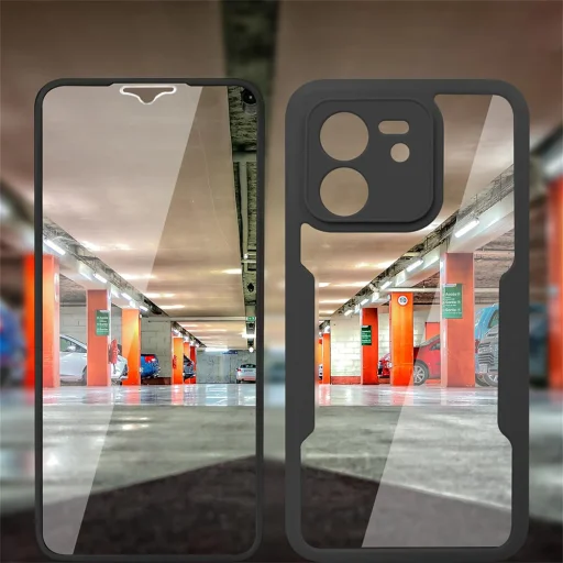  Techsuit - ColorVerse 360 Sorozat + Képernyővédő - Xiaomi 13T / 13T Pro - Fekete tok - 5