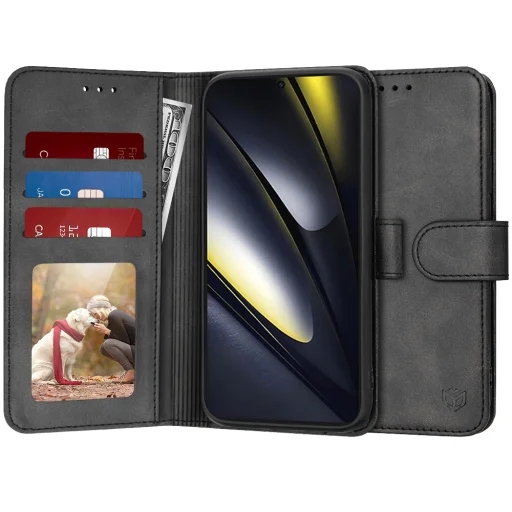  Techsuit - Naplófüzet - Xiaomi Poco F6 - Fekete tok - 1