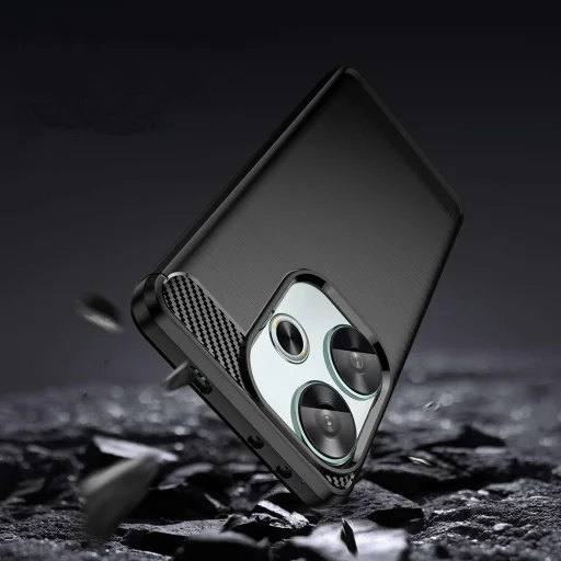  Techsuit - Karbon szilikon - Xiaomi Poco F6 - Fekete tok - 5