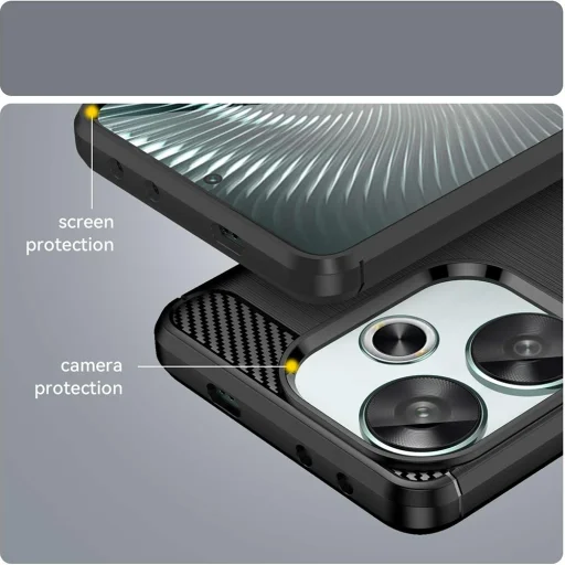  Techsuit - Karbon szilikon - Xiaomi Poco F6 - Fekete tok - 6