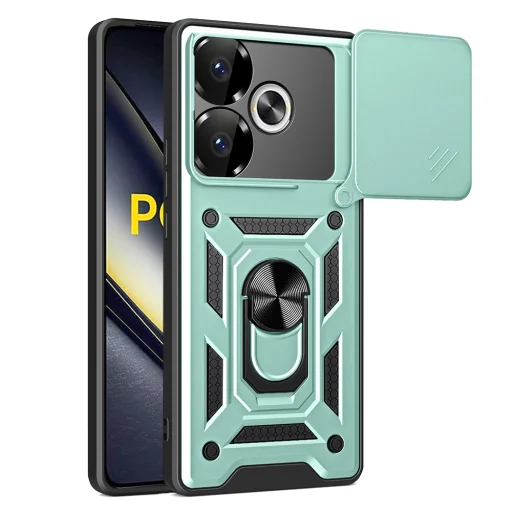  Techsuit - CamShield Sorozat - Xiaomi Poco F6 - Zöld tok - 1