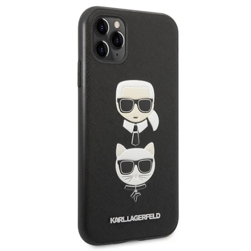Karl Lagerfeld Saffiano Karl&Choupette Head tok iPhone 11 Pro 5.8" - Fekete - 3