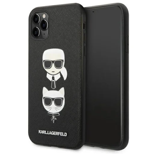 Karl Lagerfeld Saffiano Karl&Choupette Head tok iPhone 11 Pro 5.8" - Fekete - 1