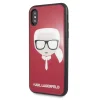 Karl Lagerfeld Iconic Glitter Karl`s Head iPhone X / Xs tok - Piros - 2