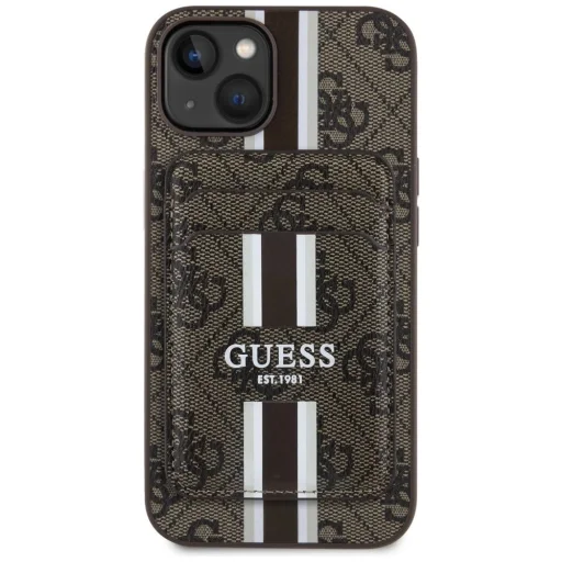 Guess 4G Stripes tok Magsafe pénztárcával iPhone 15 barna tok - 2
