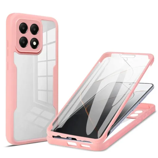  Techsuit - ColorVerse 360 Sorozat + Képernyővédő - Xiaomi Poco F6 Pro - Rózsaszín tok - 1