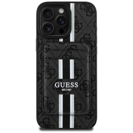  iPhone 16 Pro Max fekete Guess 4G Stripes tok Magsafe pénztárcával - 2