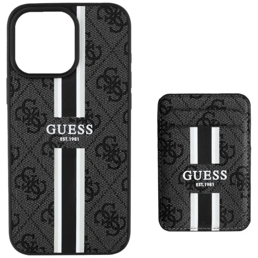  iPhone 16 Pro Max fekete Guess 4G Stripes tok Magsafe pénztárcával - 3