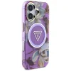  iPhone 16 Lila Guess Glitter Flowers Triangle Buttons MagSafe tok thumbnail