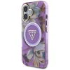  iPhone 16 Lila Guess Glitter Flowers Triangle Buttons MagSafe tok thumbnail