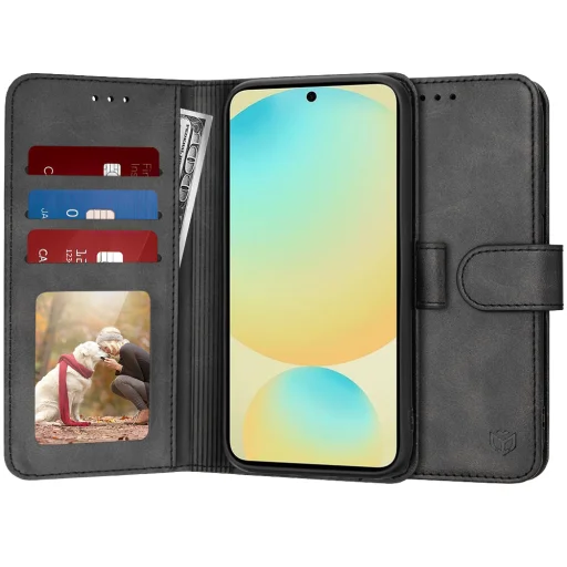  Techsuit - Napló Könyv - Samsung Galaxy S24 FE - Fekete tok - 1