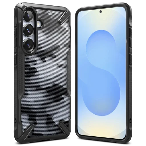  Ringke - Fusion X Design - Samsung Galaxy S25 Plus - Fekete Terepmintás tok - 4