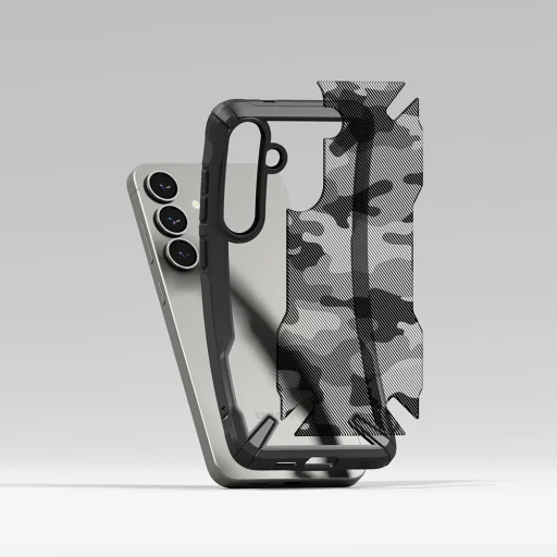  Ringke - Fusion X Design - Samsung Galaxy S25 Plus - Fekete Terepmintás tok - 5