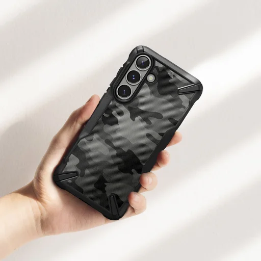  Ringke - Fusion X Design - Samsung Galaxy S25 Plus - Fekete Terepmintás tok - 6