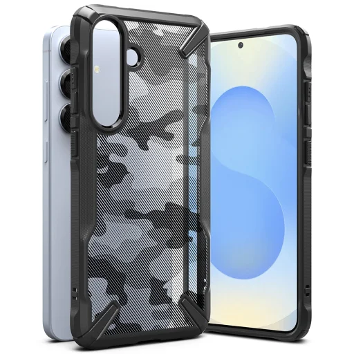  Ringke - Fusion X Design - Samsung Galaxy S25 Plus - Fekete Terepmintás tok - 1