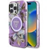  iPhone 16 Pro Max lila Guess Glitter Flowers Triangle Buttons MagSafe tok thumbnail
