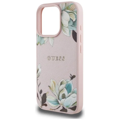  iPhone 16 Pro Max Rózsaszín Guess Grained Printed Flower Pattern MagSafe tok - 6