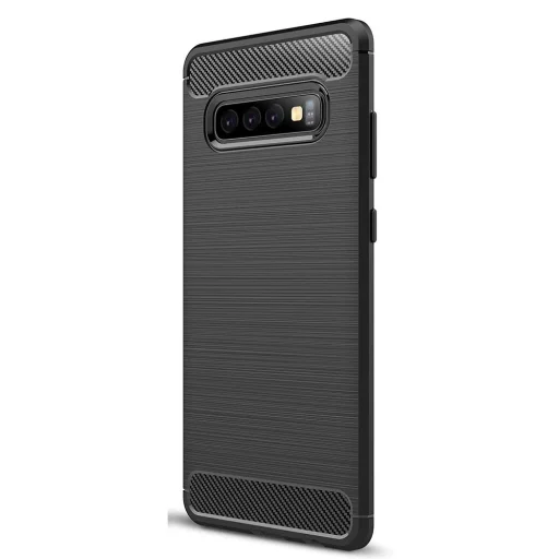  Techsuit - Szénszilikon - Samsung Galaxy S10 - Fekete tok - 3