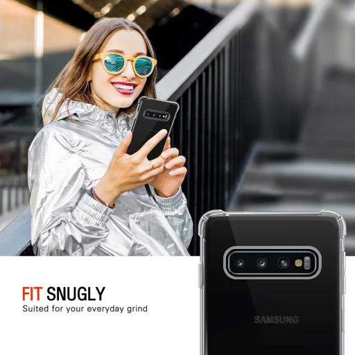  Techsuit - Ütésálló áttetsző szilikon tok - Samsung Galaxy S10 - Áttetsző - 2