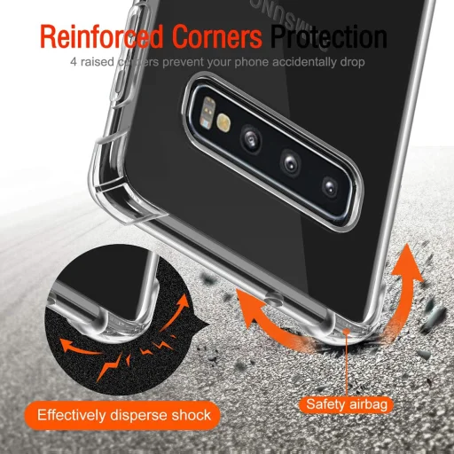  Techsuit - Ütésálló áttetsző szilikon tok - Samsung Galaxy S10 - Áttetsző - 4