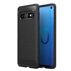  Techsuit - Szénszilikon - Samsung Galaxy S10 - Fekete tok