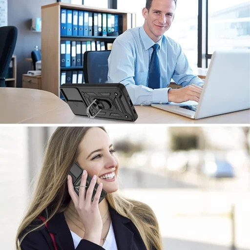  Techsuit - CamShield Sorozat - Samsung Galaxy S20 Ultra 4G / S20 Ultra 5G - Fekete tok - 3