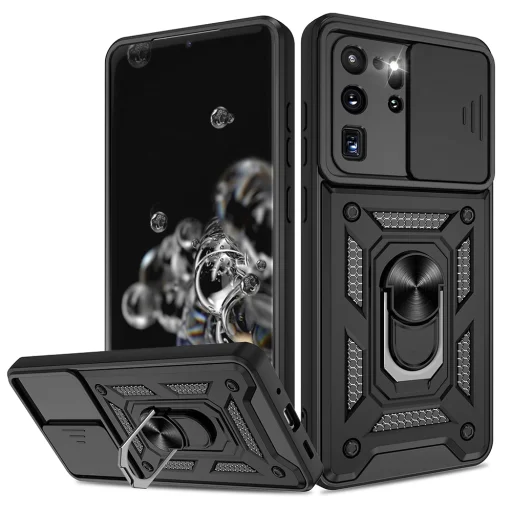  Techsuit - CamShield Sorozat - Samsung Galaxy S20 Ultra 4G / S20 Ultra 5G - Fekete tok - 1