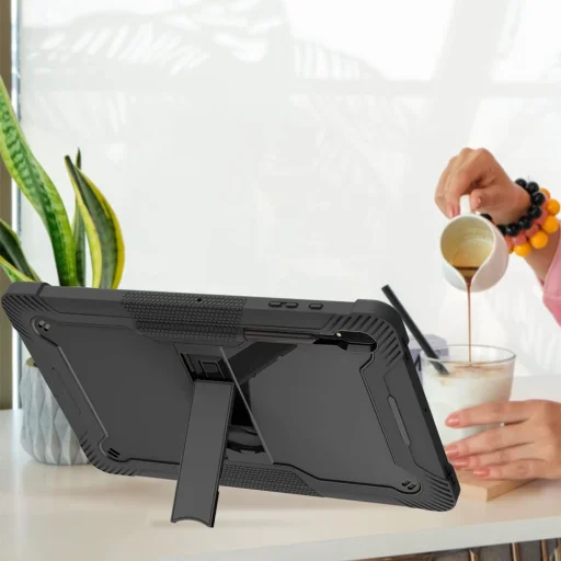  Techsuit - Strapabíró TabShell + Képernyővédő - Samsung Galaxy Tab S8 Ultra / S9 Ultra / S10 Ultra - Fekete tok - 6