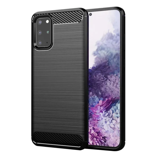  Techsuit - Karbonszilikon - Samsung Galaxy S20 Plus 4G / S20 Plus 5G - Fekete tok - 1