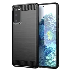  Techsuit - Karbon Szilikon - Samsung Galaxy S20 4G / S20 5G - Fekete tok