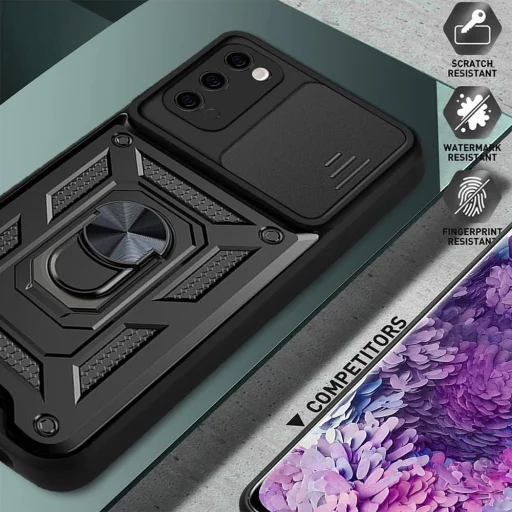  Techsuit - CamShield sorozat - Samsung Galaxy S20 4G / S20 5G - Fekete tok - 4