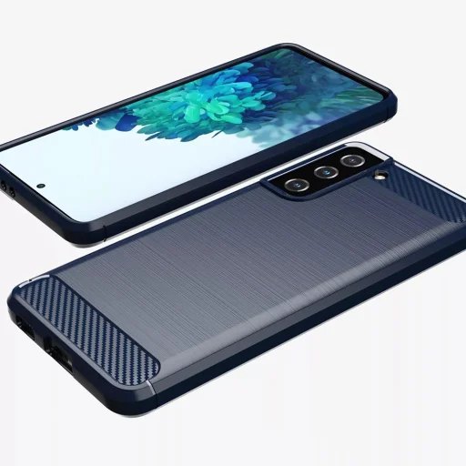  Techsuit - Szénszálas Szilikon - Samsung Galaxy S20 FE / S20 FE 5G - Kék tok - 2