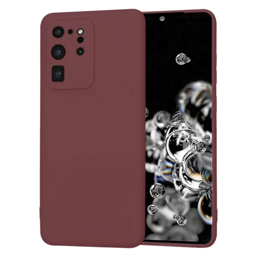  Techsuit - SoftFlex - Samsung Galaxy S20 Ultra 4G / S20 Ultra 5G - Szilvaszínű Piros tok - 1