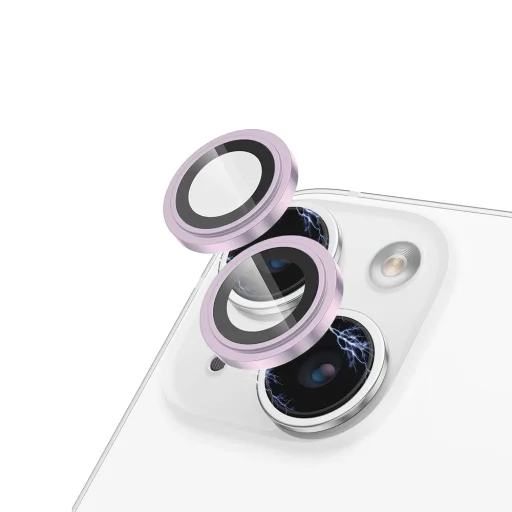  Lito - S+ Kamera üvegfólia - iPhone 15 / iPhone 15 Plus - Rózsaszín üvegfólia - 1