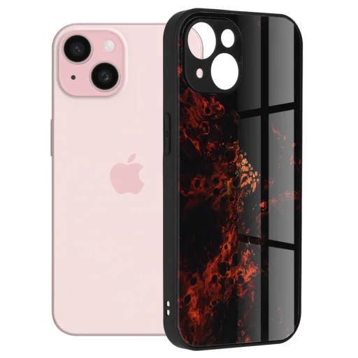  Techsuit - Glaze Sorozat - iPhone 15 - Vörös Köd tok - 1