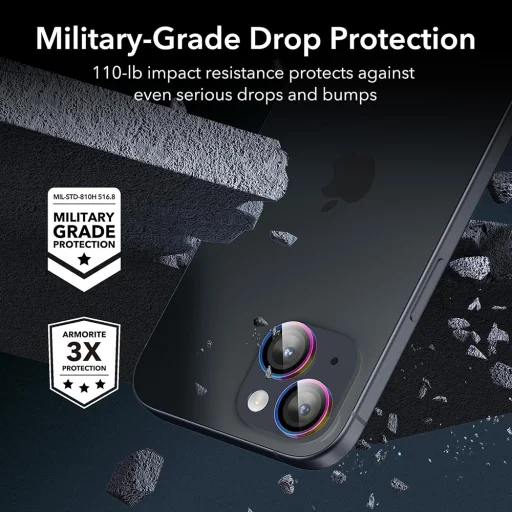  iPhone 15 / iPhone 15 Plus Színjátszó ESR Armorite Kameralencse Védők - 4