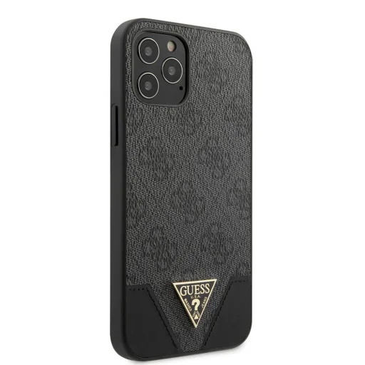 iPhone 12/ 12 Pro szürke Guess GUHCP12MPU4GHBK 4G Triangle tok - 3