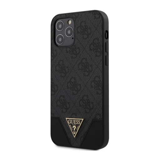 iPhone 12/ 12 Pro szürke Guess GUHCP12MPU4GHBK 4G Triangle tok - 1