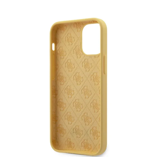 iPhone 12 mini Guess GUHCP12SLSLMGYE Metal Logo szilikon tok sárga - 7
