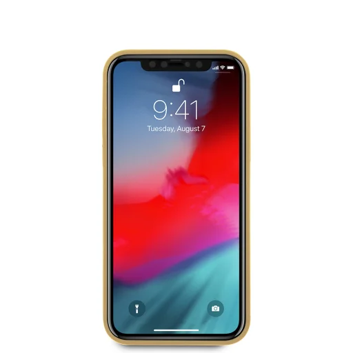 iPhone 12 mini Guess GUHCP12SLSLMGYE Metal Logo szilikon tok sárga - 5