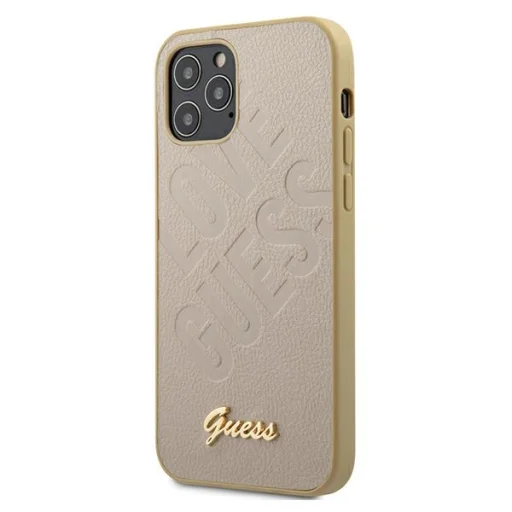 iPhone 12 mini Guess GUHCP12SPUILGLG Iridescent Love szilikon tok arany - 1