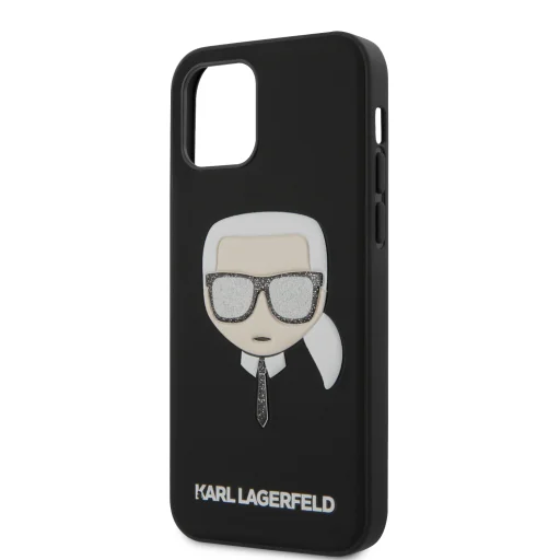 iPhone 12/ 12 Pro Karl Lagerfeld KLHCP12MGLBK Glitter Head tok fekete - 6
