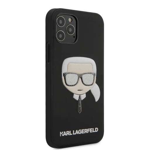 iPhone 12/ 12 Pro Karl Lagerfeld KLHCP12MGLBK Glitter Head tok fekete - 2