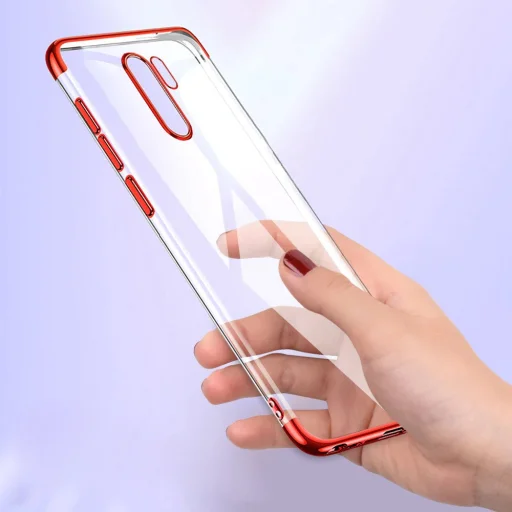 Clear Color Electroplating TPU gél tok Xiaomi Mi 9T / Xiaomi Mi 9T Pro piros - 3