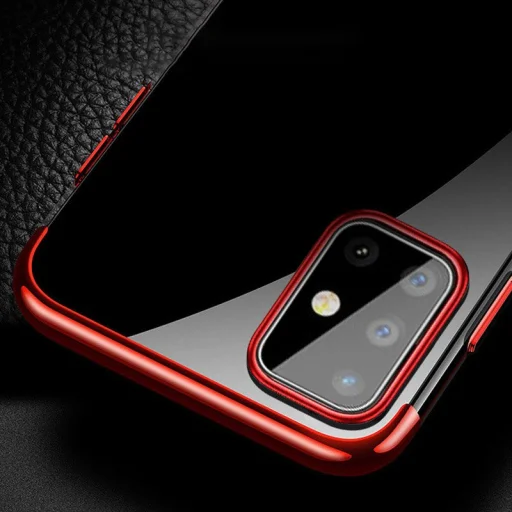 Clear Color Electroplating TPU gél tok Samsung A71 fekete - 5