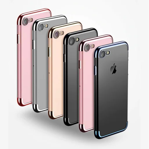 Clear Color Electroplating TPU gél tok iPhone 7/8/SE 2020 fekete - 7